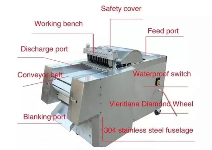 Máquina de processamento congelada congelada da carne do cortador do cubo dos peixes da máquina de corte do pé de galinha