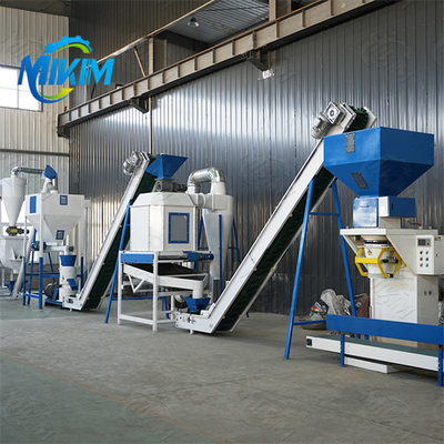 Linha de produção de pellets de ração para gado e ovelhas totalmente automática, eficiente e com economia de energia para granjas de aves