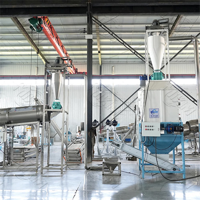 Linha de produção automática para um feed extrudado com gato seco e cachorro