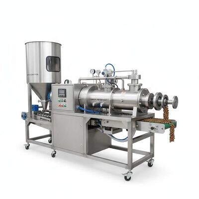 Máquina de extrusão de alimentos para peixes de aço inoxidável com capacidade de 100-2000 kg/h e alimentação automática para processamento de alimentos para animais de estimação