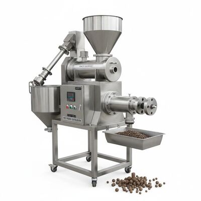 Máquina de pellets para alimentação de peixes de aço inoxidável com capacidade de 100-2000 kg/h e alimentação automática para extrusão de alimentos para animais de estimação