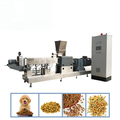 linha de produção parafuso gêmeo do alimento para cães 62KW de 76.5ft da extrusora