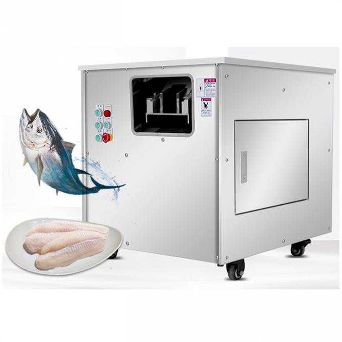 Máquina automática de aço inoxidável Salmon Meat Processing Machine da faixa do corte do cortador dos peixes